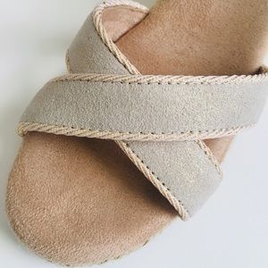 Suede Skechers sandals